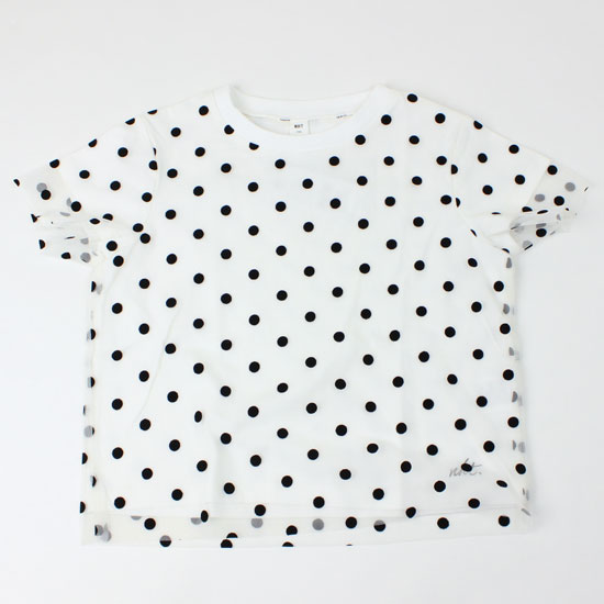 半袖Tシャツドットチュールレース女...