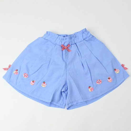 【3枚で送料無料】 キュロットスカート ケーキ 刺繍 女の子 キッズサイズ 子供用 パルハウス PAL HOUSE