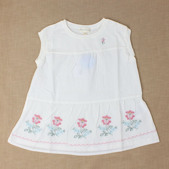 樂天商城 - 【3枚で送料無料】 ティアードチュニック 花柄刺繍 女の子 キッズサイズ 子供用 S.T.クローゼット S.T.CLOSET