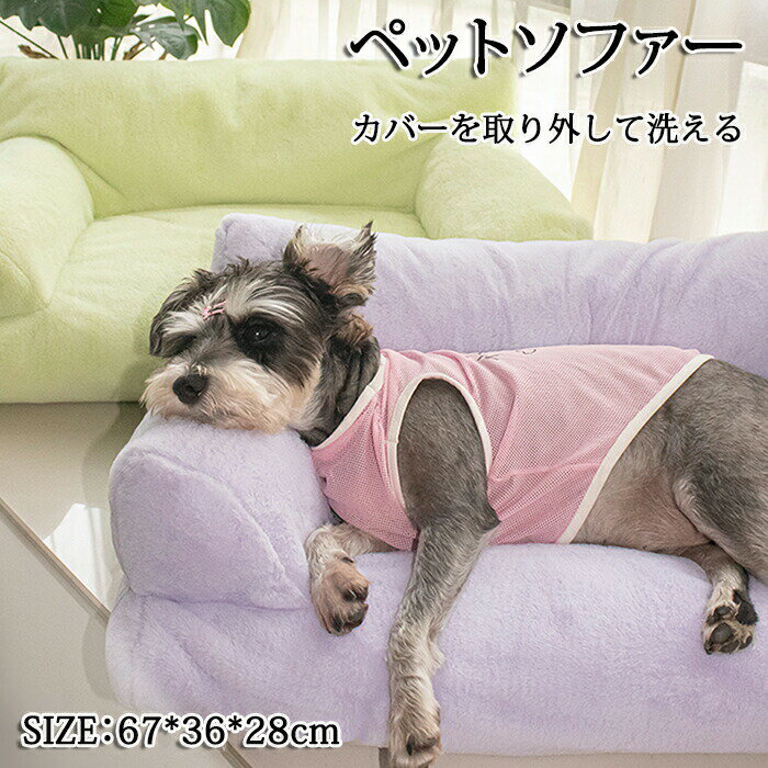 Rakuten - ペットソファー ペットベッド ソファー 猫 犬 猫ソファー 犬ソファー ペット さらさら生地 オールシーズン ふわふわ お昼寝 猫のベッド 犬のベッド 広々空間 頭置き