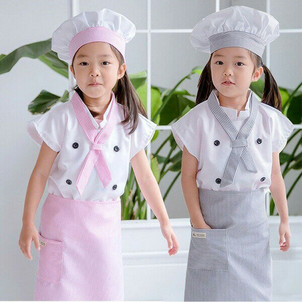 ハロウィン衣装 コック服 子供 キッズコスチューム 仮装 変身 女の子 コック 4点セット コックコ ...