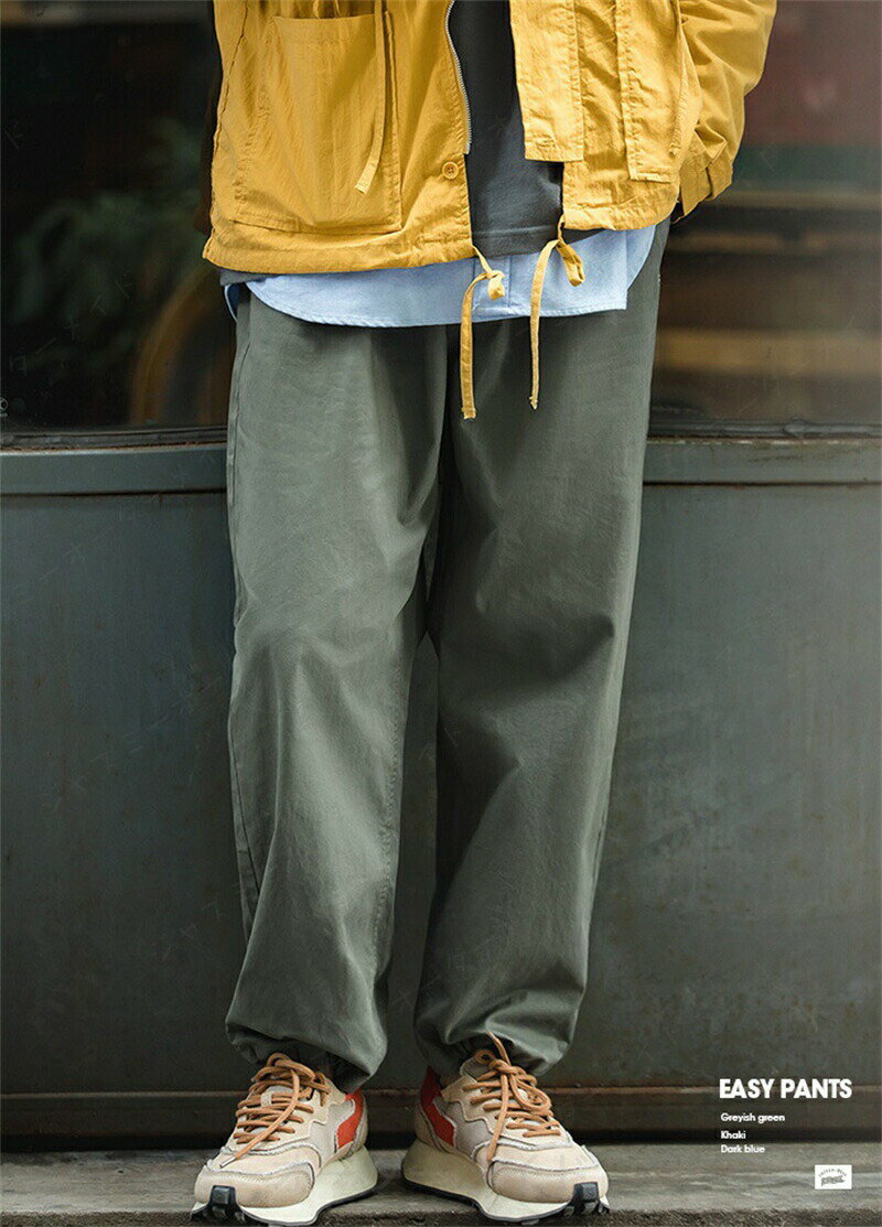 Rakuten - MADEN イージーパンツ EASY Pants アメリカンスタイル アメリカ風 ルーズフィット カジュアルパンツ オールシーズン対応 アンクルフリル ロングパンツ 男女兼用 ファッション おしゃれ S-XXL