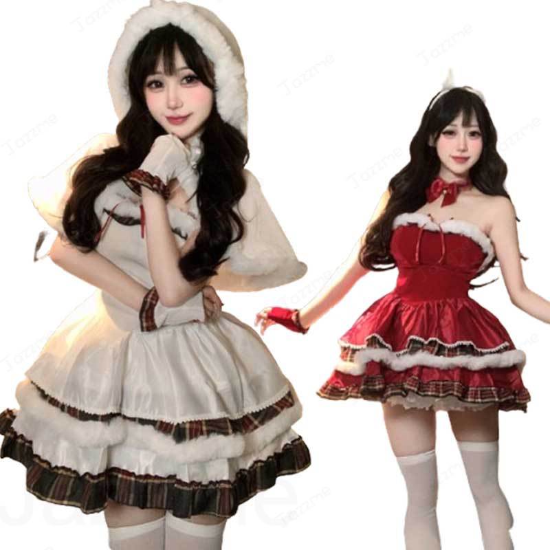 樂天商城 - クリスマス衣装 コスプレ 新年用マント 雪だるまワンピース パーティー イベント 舞台 学校行事 文化祭に最適