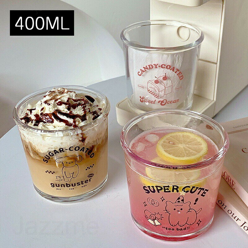 乐天商城 - コップ 400ml ガラス カップ 耐熱ガラス 食器 電子レンジ対応 ガラスコップ カップ ガラス製 耐熱 ガラス食器 ドリンクカップ デザートカップ 透明 おしゃれ ガラスマグ シンプル 強化ガラス