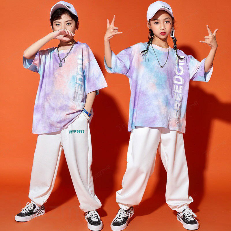 乐天商城 - 【2点セット】キッズダンス ダンス衣装 セットアップ ヒップホップ 半袖Tシャツ 女の子 男の子 トップス Tシャツ チアガール 演出服 キッズ ダンスウェア ジュニア ダンス 衣装 キッズ 男女兼用 夏服 練習着 応援団 団体服 迷彩 原宿系 発表会 jazz 110-180cm こどもの日