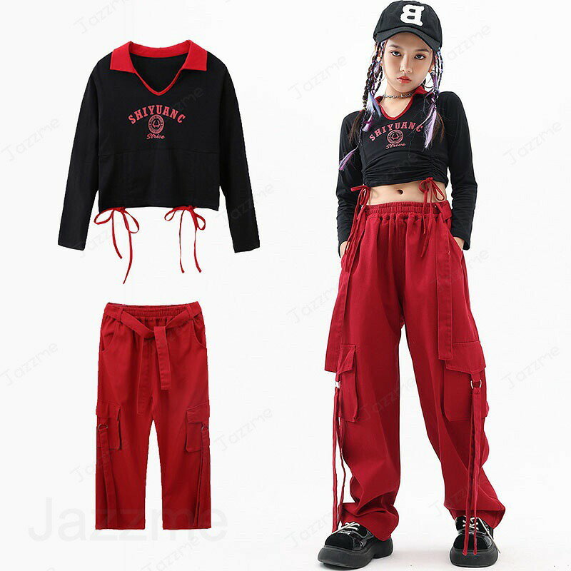 Rakuten - 【2点セット】キッズダンス ダンス衣装 セットアップ ヒップホップ 半袖Tシャツ 男の子 女の子 トップス Tシャツ チアガール 演出服 キッズ ダンスウェア ジュニア ダンス 衣装 キッズ 男女兼用 夏服 練習着 応援団 団体服 迷彩 原宿系 発表会 jazz 110-170cm こどもの日