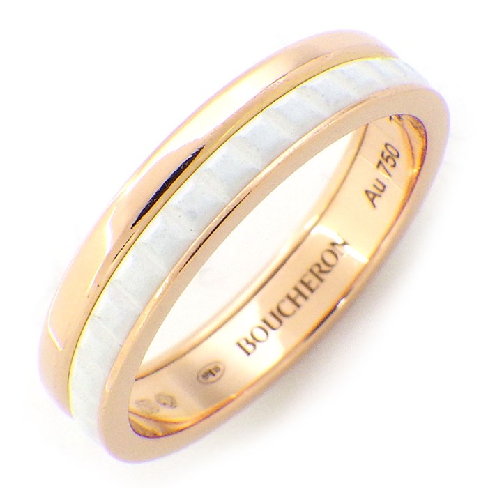 ブシュロン BOUCHERON リング キャトル ホワイト ハーフ JAL00238 K18PG ホワイト セラミック 白 9号 / #49 【箱・保付き】 【中古】のサムネイル