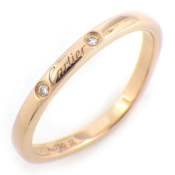 カルティエ Cartier リング バレリーナ ロゴ ウェディング 3ポイント ダイヤモンド K18 ...
