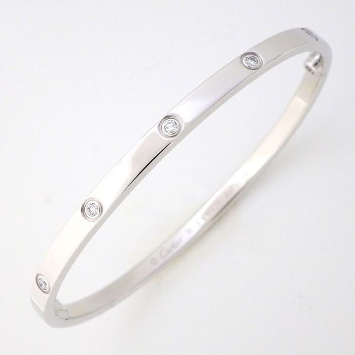 【ポイント2倍】 カルティエ Cartier ブレスレット ラブブレス SM フル ダイヤモンド K18WG / #16 【箱・保付き】 【中古】のサムネイル