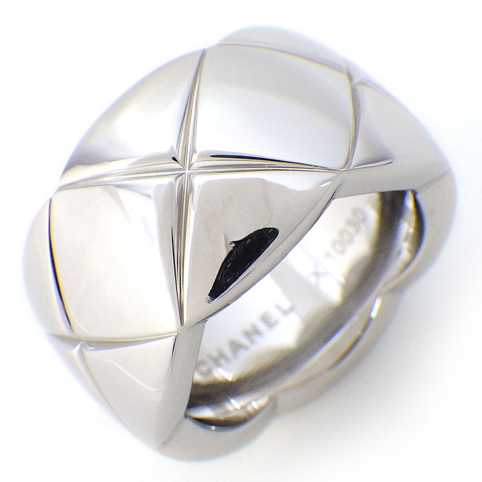 シャネル CHANEL リング ココ クラッシュ コレクション ラージモデル J10573 マトラッセ キルティング K18WG 8号 / #48 【中古】のサムネイル