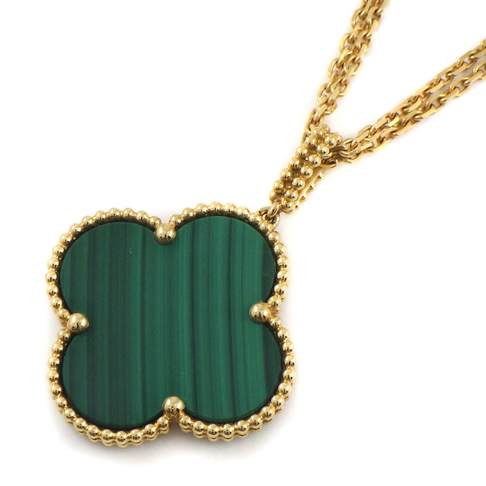 ヴァンクリーフ＆アーペル Van Cleef & Arpels ロングネックレス マジックアルハンブラ VCARO3MG00 2way ダブルチェーン マラカイト K18YG 【中古】のサムネイル
