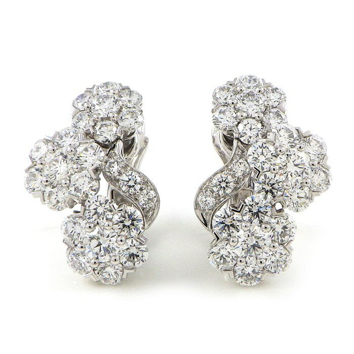 ヴァンクリーフ＆アーペル Van Cleef & Arpels ピアス スノーフレイク トロワ フルール VCARO3RK00 48ポイント ダイヤモンド 計3.9ct PT950 【箱・保付き】 【中古】