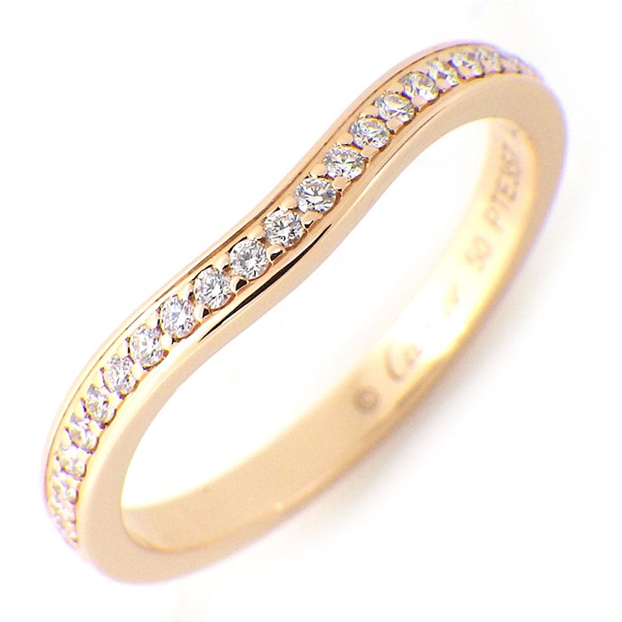 カルティエ Cartier リング バレリーナ ウェディング バンド ハーフ エタニティ サークル ダイヤモンド K18PG 10号 / #50 【中古】のサムネイル