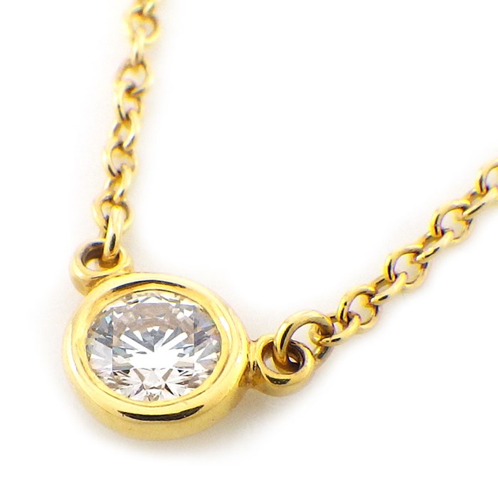 ティファニー Tiffany & Co. ネックレス バイザヤード 60017721 1ポイント ダイヤモンド 0.14ct K18YG 【中古】