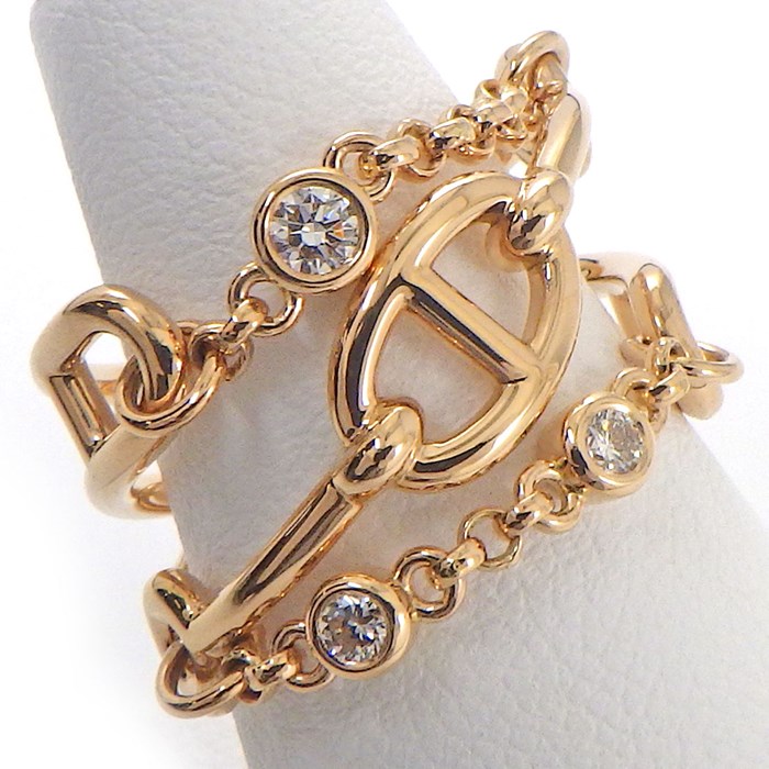 エルメス HERMES リング シェーヌダンクル カオス MM ダイヤモンド 計 0.22ct K18PG 12号 / #52 【箱・保付き】 【中古】のサムネイル