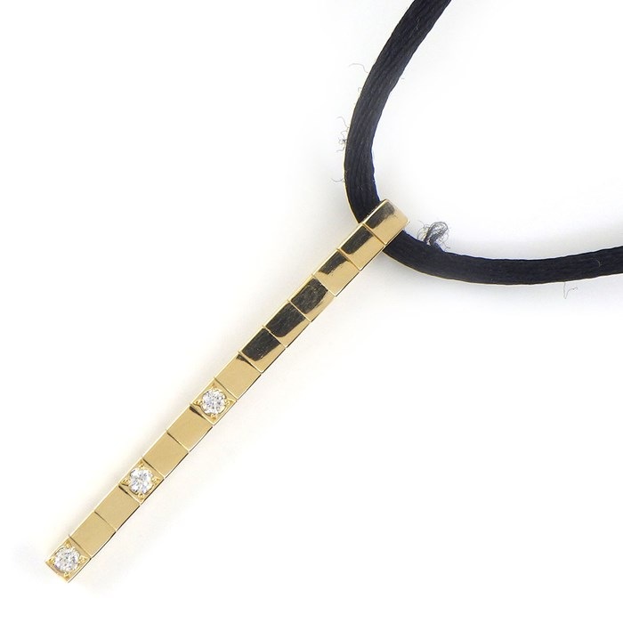 カルティエ Cartier ネックレス ラニエール ロゴ バー 3ポイント ダイヤモンド K18YG 【中古】のサムネイル