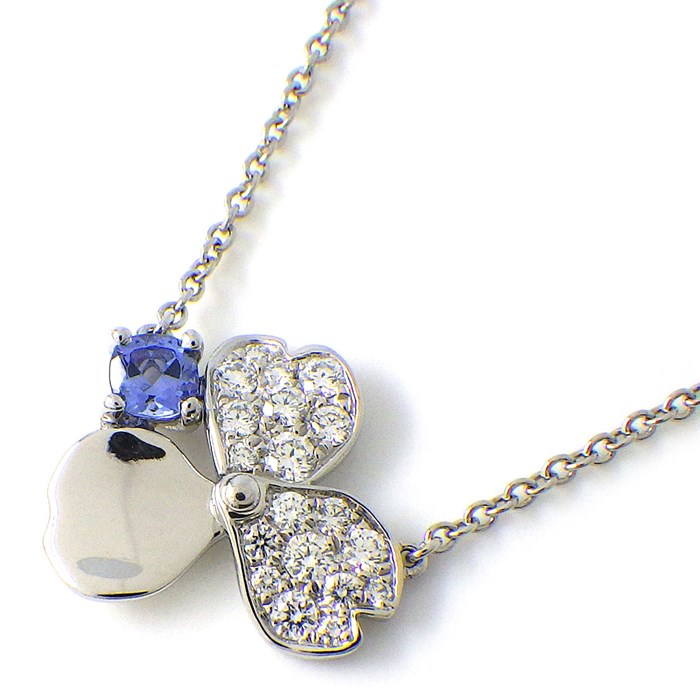 【★最終お値引き品】 ティファニー Tiffany & Co. ネックレス ペーパーフラワー 1ポイント タンザナイト ダイヤモンド PT950 【中古】のサムネイル