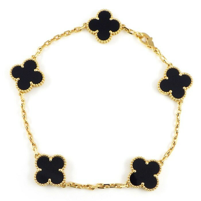 ヴァンクリーフ＆アーペル Van Cleef & Arpels ブレスレット ヴィンテージアルハンブラ 5モチーフ VCARA41300 オニキス K18YG 【箱・保付き】 【中古】のサムネイル
