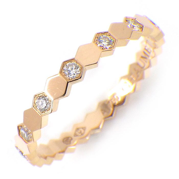 【最大1万円OFFクーポン＆P2倍】 ショーメ Chaumet リング ビー マイ ラブ ハニカム ハーフ 081933 14ポイント ダイヤモンド 0.21ct K18PG 12号 / #52 【中古】のサムネイル