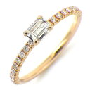 カルティエ Cartier リング エタンセル ドゥ B4216747 1ポイント エメラルドカット ダイヤモンド 0.18ct 22ポイント ハーフ エタニティ サークル ラウンドカット ダイヤモンド 計0.10ct K18PG 7号 / #47 