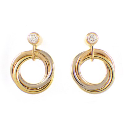 【P2倍＆2％OFFクーポン配布中】 カルティエ Cartier ピアス トリニティ B8043200 サークル スリーカラー ダイヤモンド 0.08ct/0.08ct K18PG K18WG K18YG 【中古】のサムネイル