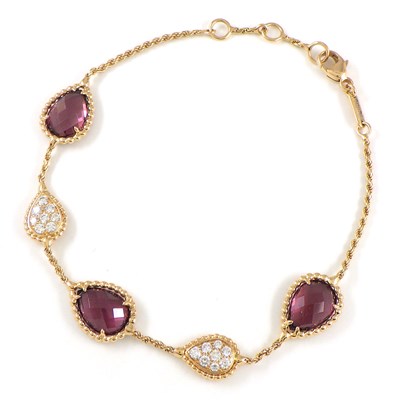 ブシュロン BOUCHERON ブレスレット セルパンボエム 5モチーフ JBT00783 3ポイント ロードライトガーネット 6.90ct 32ポイント ダイヤモンド 0.63ct K18PG 【中古】のサムネイル
