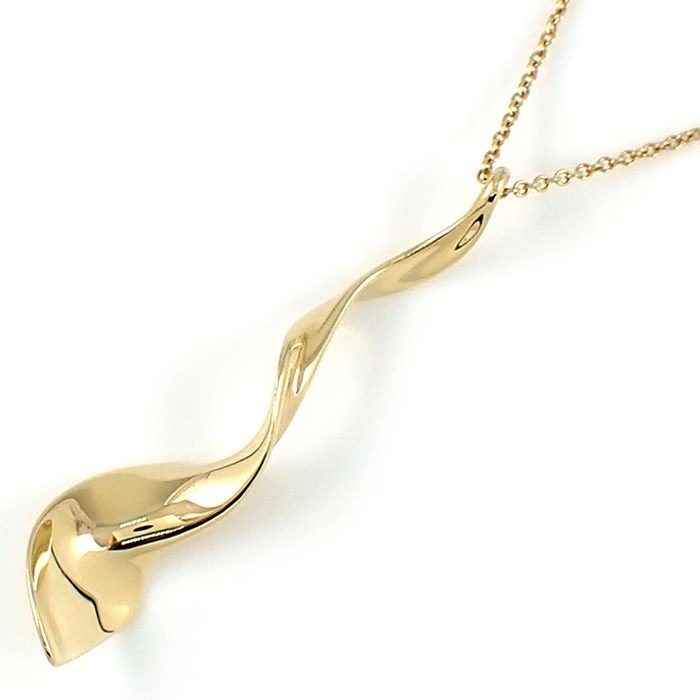 ティファニー Tiffany & Co. ネックレス オーキッド ドロップ フランク ゲーリー スパイラル ツイスト K18YG 【中古】