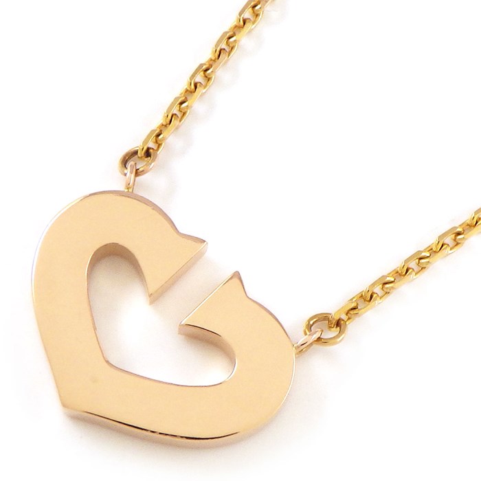 カルティエ Cartier ネックレス Cハート K18PG 【中古】