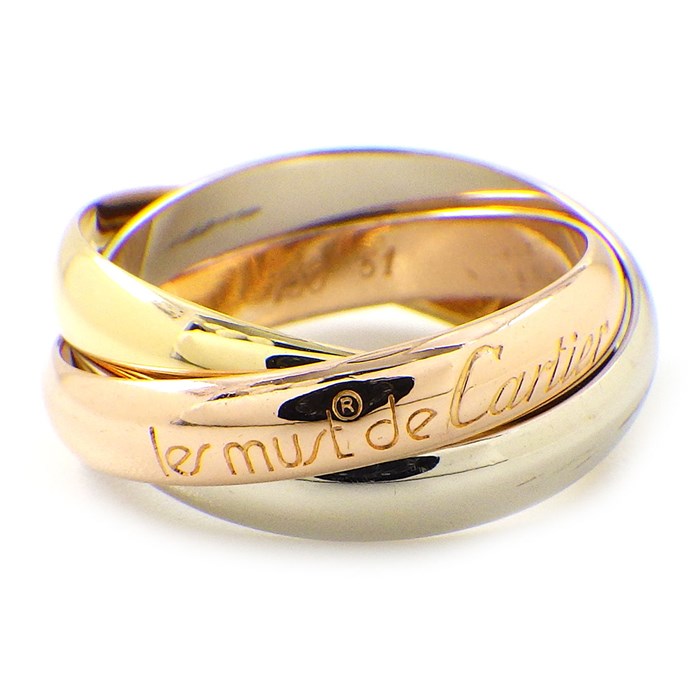 【最大3万円OFFクーポン★10月1日より利用可】 カルティエ Cartier リング トリニティ スリーカラー K18PG K18WG K18YG 11.5号 / #51 【中古】のサムネイル