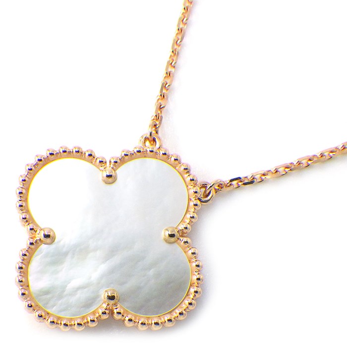 【最大1万円OFFクーポン＆P2倍】 ヴァンクリーフ＆アーペル Van Cleef & Arpels ネックレス マジックアルハンブラ 銀座限定 ホワイト シェル K18PG 白 【箱・保付き】 【中古】のサムネイル