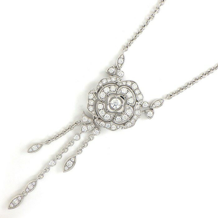 シャネル CHANEL ネックレス カメリア J11176 スウィング ドロップ 廃盤 レア コレクターズアイテム パヴェ ダイヤモンド K18WG 【箱・保付き】 【中古】のサムネイル