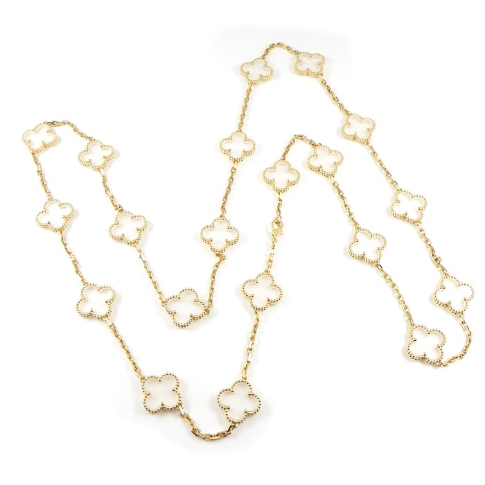 ヴァンクリーフ＆アーペル Van Cleef & Arpels ロングネックレス ヴィンテージアルハンブラ クリスタル 20モチーフ 日本11本限定 VCARP39C00 クリスタル K18YG 【箱・保付き】 【中古】のサムネイル