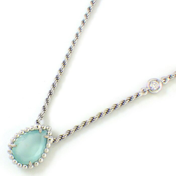 ブシュロン BOUCHERON ネックレス セルパンボエム XS JPN00654 1ポイント ペアシェイプ アクアプレーズ 0.78ct ダイヤモンド 0.03ct K18WG 【箱・保付き】 【中古】のサムネイル