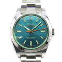 【P2倍＆2％OFFクーポン配布中】 ロレックス Rolex 腕時計 オイスター パーペチュアル ミルガウス 40mm 116400GV ルーレット刻印 ランダムシリアル グリーンサファイアガラス サンレイ Zブルー文字盤 オイスターブレス オイスタースチール 自動巻き 【箱・保付き】 【中古】