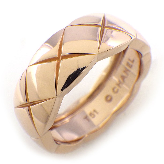 シャネル CHANEL リング ココクラッシュ コレクション ミディアム J10817 マトラッセ キルティング K18BG 11号 / #51 【中古】のサムネイル