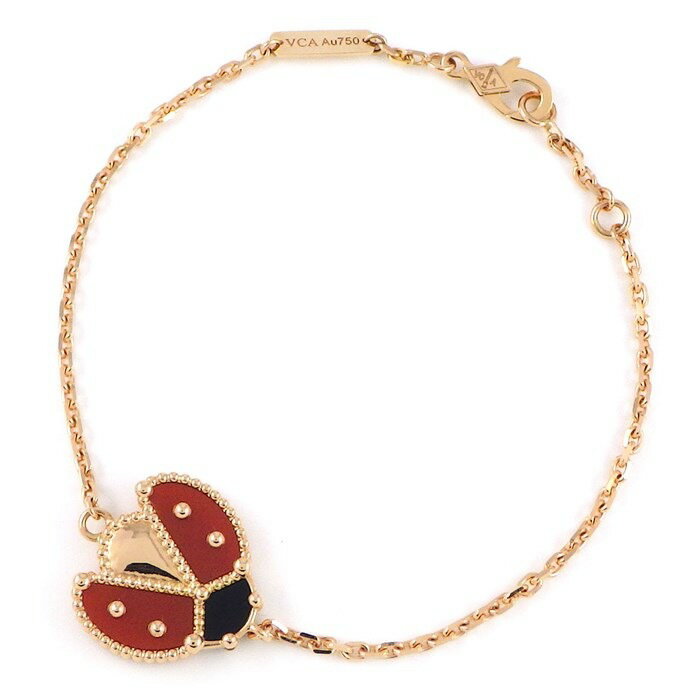 【最大3万円OFFクーポン★25日限定P3倍】 ヴァンクリーフ＆アーペル Van Cleef & Arpels ブレスレット ラッキースプリング オープンウィング レディバグ VCARP7R100 カーネリアン オニキス K18PG 【中古】のサムネイル