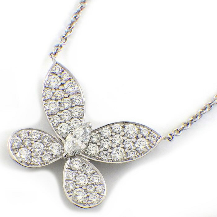 グラフ Graff GRAFF ネックレス バタフライ ミニ RGP550 1ポイント マーキスカット ダイヤモンド 48ポイント ラウンドカット ダイヤモンド 計0.55ct K18WG 【中古】のサムネイル