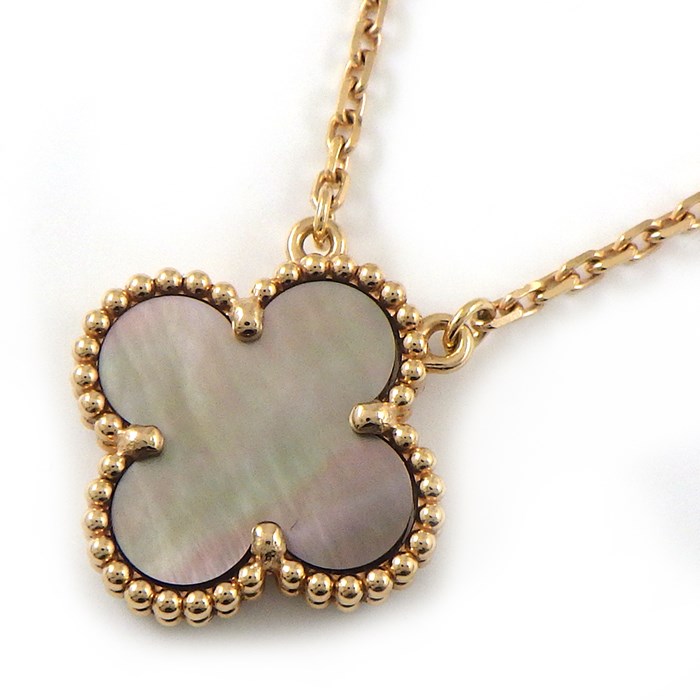 【20日限定ポイント3倍】 ヴァンクリーフ＆アーペル Van Cleef & Arpels ネックレス ヴィンテージアルハンブラ VCARP4KK00 グレー シェル K18PG 【中古】のサムネイル