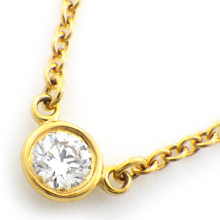 ティファニー Tiffany & Co. ネックレス バイ ザ ヤード シングル 60017720 1ポイント ダイヤモンド 0.08ct K18YG 【中古】