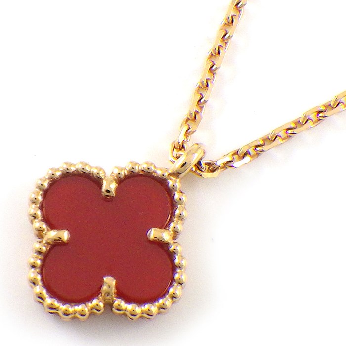 【25日限定★全品ポイント3倍】 ヴァンクリーフ＆アーペル Van Cleef & Arpels ネックレス スウィート アルハンブラ VCARN59M00 カーネリアン K18PG 【中古】のサムネイル
