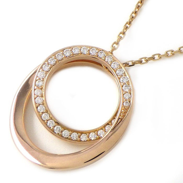 カルティエ Cartier ネックレス エタンセル ダブル サークル ダイヤモンド K18PG 【中古】のサムネイル