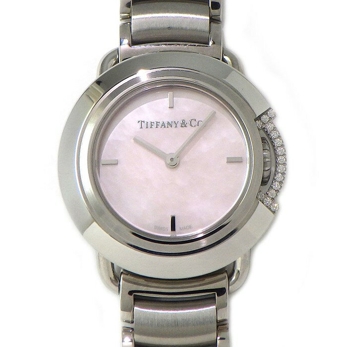 ティファニー Tiffany & Co. 腕時計 ティファニーT 68882052 日本限定50本 スマイル ピンクシェル文字盤 ダイヤモンド SS クオーツアナログ 【中古】