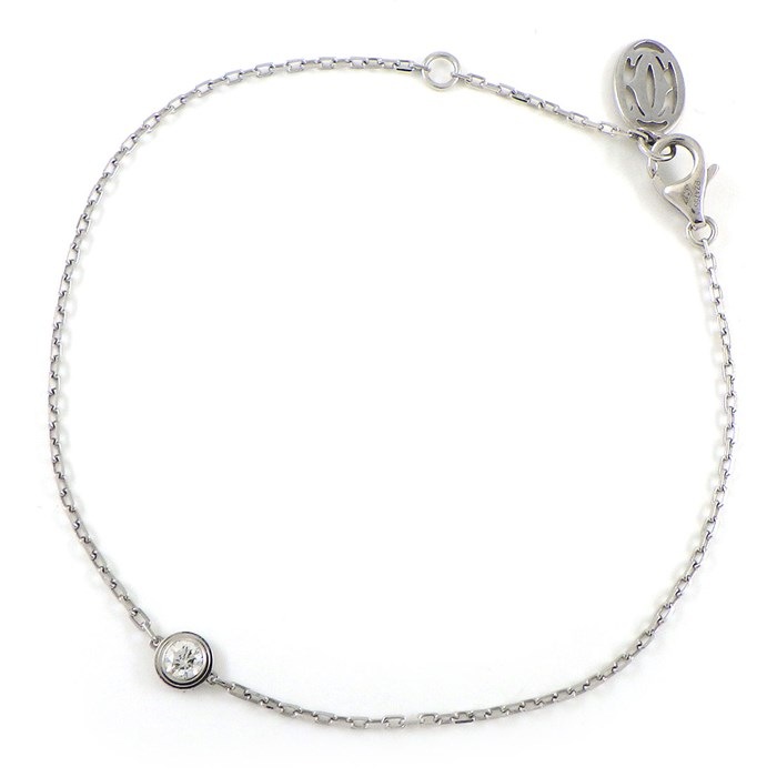 【最大3万円OFF★サマーセール＆10日限定P3倍】 カルティエ Cartier ブレスレット ダムール SM B6037200 ディアマン レジェ 1ポイント ダイヤモンド 0.1ct K18WG 【中古】のサムネイル