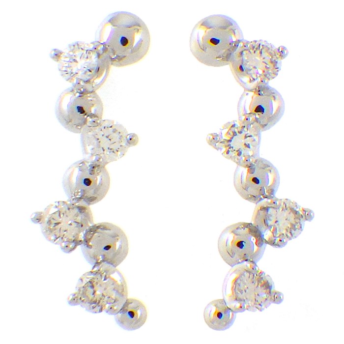 樂天商城 - 【ダイヤモンド】 ピアス ウェーブ ドロップ ビーズ ダイヤモンド 計0.11ct / 0.11ct PT900