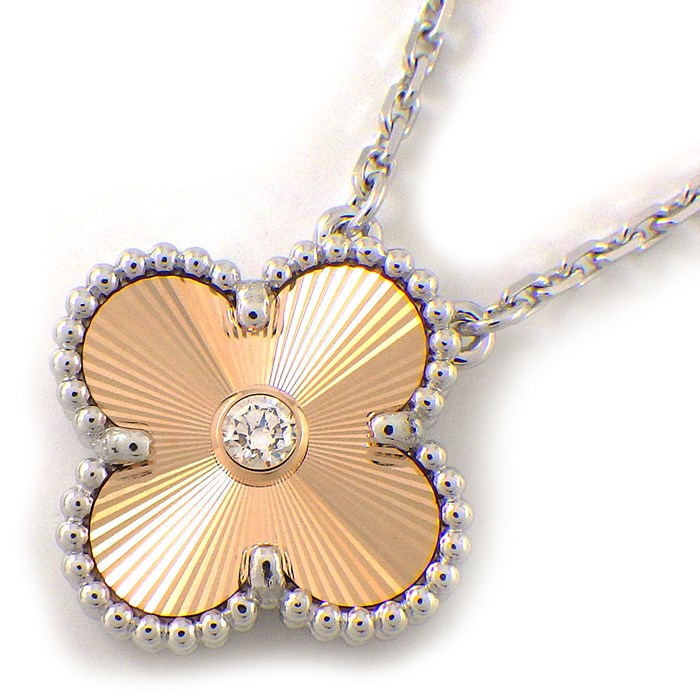 ヴァンクリーフ＆アーペル Van Cleef & Arpels ネックレス ヴィンテージ アルハンブラ VCARPNTH00 ギョーシェ 2024年 ホリデーシーズン限定 1ポイント ダイヤモンド K18PG K18WG 【箱・保付き】 【中古】のサムネイル