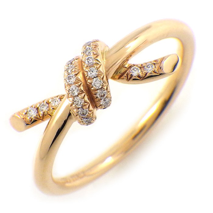 ティファニー Tiffany & Co. リング ノット 69526500 パヴェ ダイヤモンド 計0.05ct K18PG 10号 【中古】のサムネイル