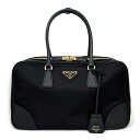 【最大3万円OFFクーポン★サマーセール】 プラダ PRADA トートバッグ Re-Edition 1978 ラージ 1BB114 ブラック ナイロン サフィアーノレザー 【中古】