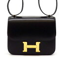【ゴールデンセール★P2倍&対象品2%OFFクーポン】 エルメス HERMES ショルダーバッグ コンスタンス ミニ 2020年製 (Y刻印) ブラック ボック...
