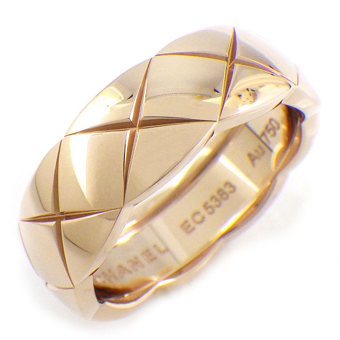 シャネル CHANEL リング ココクラッシュ ミディアム J10817 マトラッセ キルティング ベージュ K18BG 15号 / #55 【箱・保付き】 【中古】のサムネイル