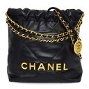 【最大3万円OFFクーポン★サマーセール】 シャネル CHANEL ハンドバッグ ショルダーバッグ シャネル 22 ミニ AS3980 ブラック シャイニー カ...